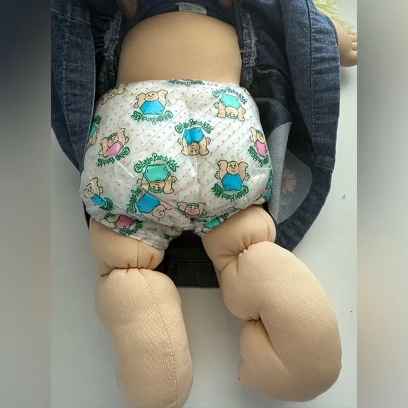 Vintage Cabbage Patch Doll in Denim Dress with Blonde Hair - Picture 8 of 15